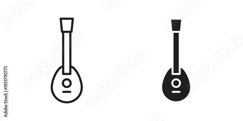 Mandolin icon linear vector outline, symbol logo design style