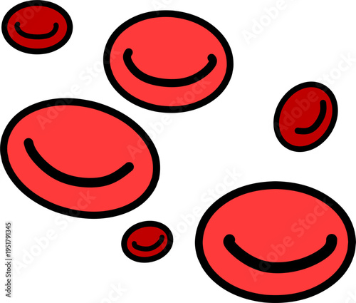 Human red blood cells erythrocyte illustration