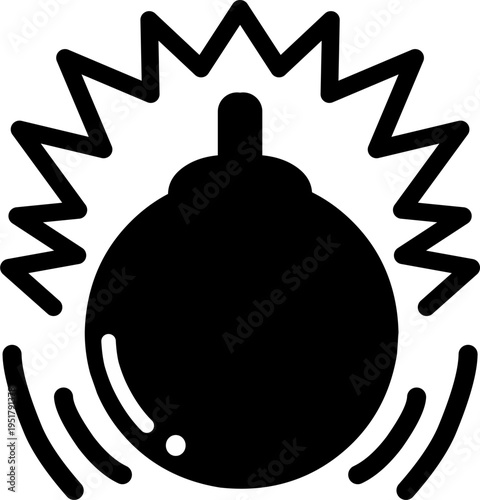 Simple black bomb explosive weapon icon