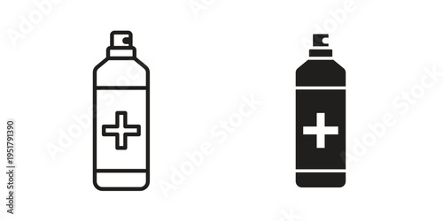 Medical pump icon linear vector outline, symbol logo design style