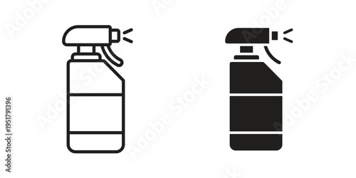 medical pump spray icon linear vector outline, symbol logo design style