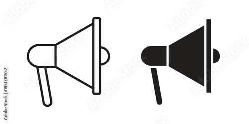 Megaphone icon linear vector outline, symbol logo design style