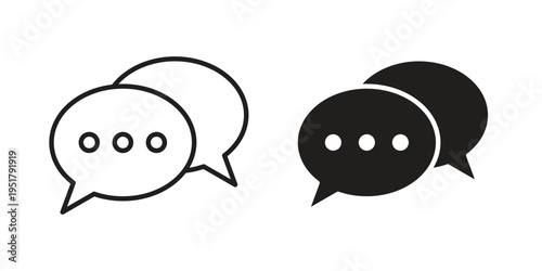 Messaging chat icon linear vector outline, symbol logo design style