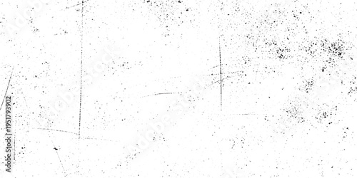 Abstract grunge texture overlay with small particles and subtle lines on white background, vintage distressed surface design