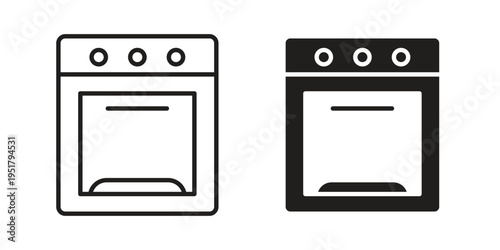 Oven icon linear vector outline, symbol logo design style