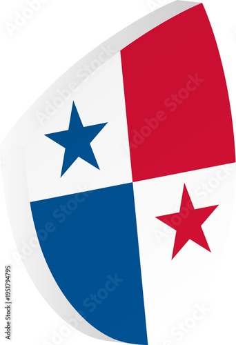 3D Panama Flag Shield in Isometric Rugby Ball Shape Free Download 3D Panama Flag Shield in Isometric Rugby Ball Shape - GFXLoad