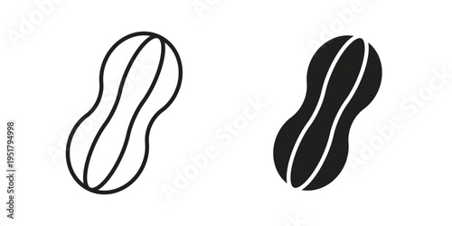 Peanut icon linear vector outline, symbol logo design style