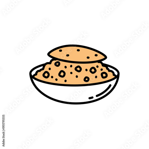 Indian Khichdi Dish Illustration