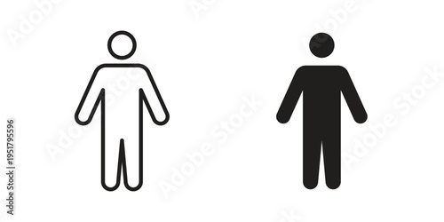 Person icon linear vector outline, symbol logo design style