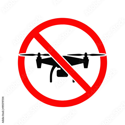 No Drone Zone: A clear, concise sign indicating a no drone area, ideal for conveying restrictions and safety information in areas where drone use is prohibited.