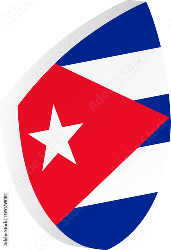 3D Cuba Flag Shield in Isometric Rugby Ball Shape Free Download 3D Cuba Flag Shield in Isometric Rugby Ball Shape - GFXLoad