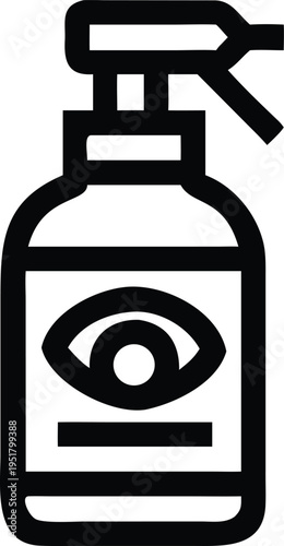 Eye spray bottle icon for medical solutions or personal eye care products