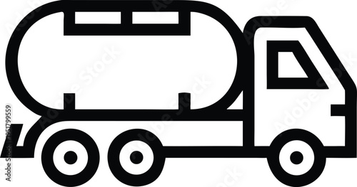 Compact Tanker Truck Outline for Efficient Liquid Delivery and Hazardous Material Hauling