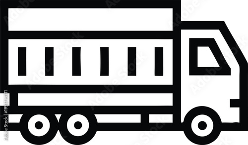 Construction Dump Truck Vehicle Icon for Industrial and Building Material Hauling