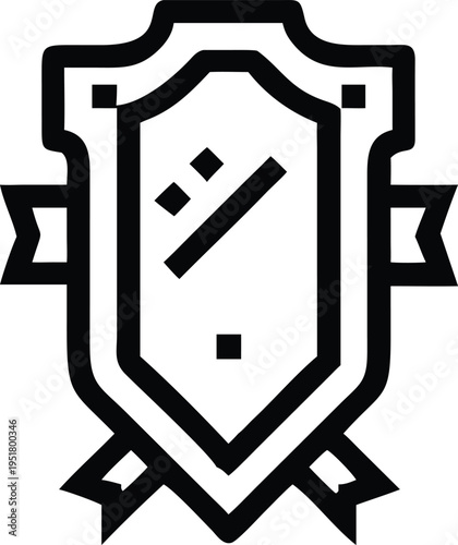 Distinguished shield emblem with elegant ribbon accents symbolizing protection and top tier achievement
