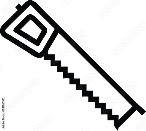 Essential Hand Saw Tool Icon for Woodworking and Construction Projects