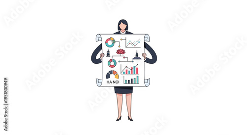 Business Strategist Presenting Comprehensive Data Visualization and Market Insights for Global Expansion