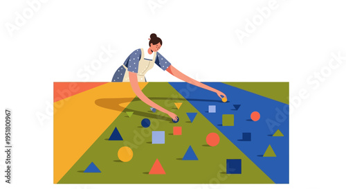 Creative strategist organizing modular components to build a scalable B2B brand architecture and optimized marketing workflow