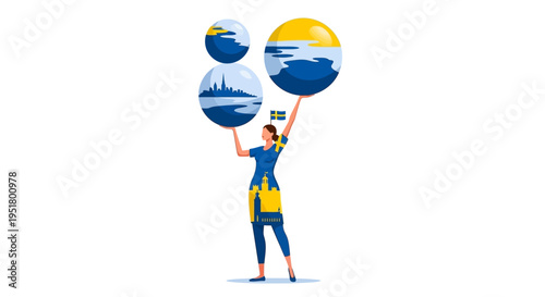 Strategic Swedish female leader managing global expansion and international business relations with sustainable Nordic innovation principles