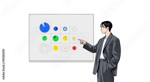 Strategic Business Leader Presenting Data-Driven Insights and Market Growth Analytics for Corporate Decision Making