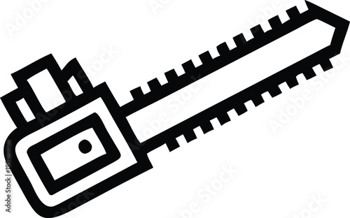 hand drawn illustration of Essential Manual Hand Saw Tool for Woodworking 