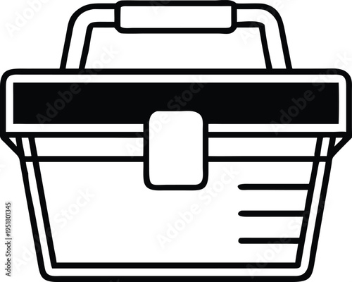 Essential Utility Box Outline Icon for Fishing Tools Crafts and Storage Solutions