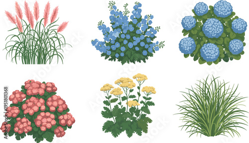 Vibrant floral arrangements featuring red orange yellow and blue flowers in various compositions red flowers