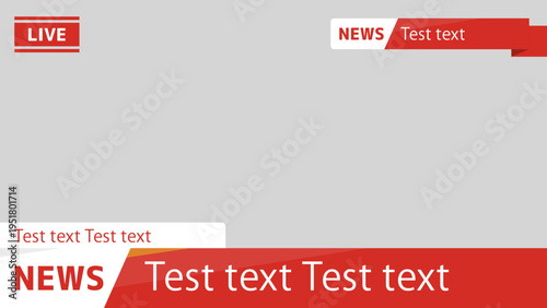 ニュース番組用テロップフレーム　ライブ放送グラフィックテンプレート