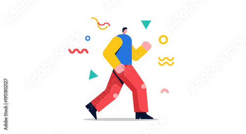 Dynamic Professional Striding Forward Representing Agile Momentum and B2B Business Growth Success