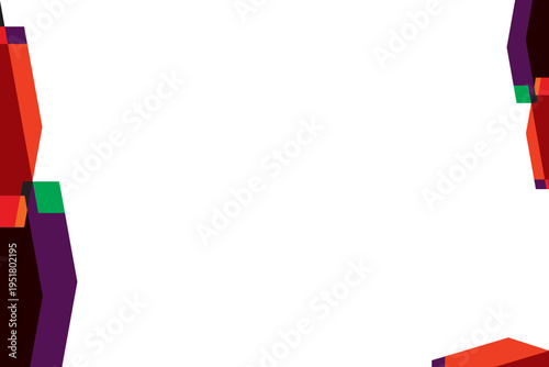 Digital shape corner background design on transparent background