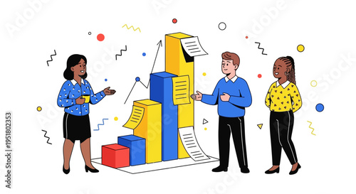 Diverse Marketing Agency Team Collaborating on Strategic Data Analysis and Scalable Business Growth Metrics