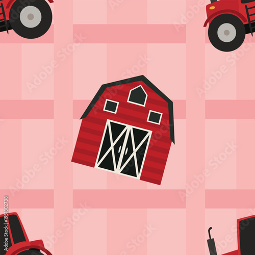vector illustration of a farm seamless pattern