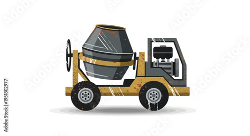 Concrete Mixer Truck Illustration