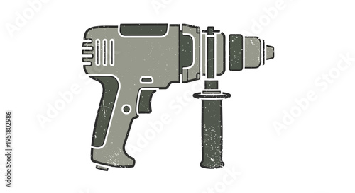 Cordless drill icon with textured effect