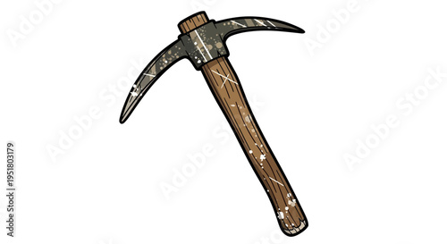 Pickaxe tool, digging, mining, construction, vector illustration