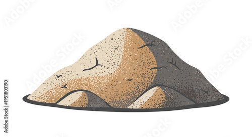 Pile of sand with textured surface