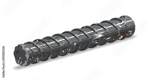 Steel rebar on white background, construction material