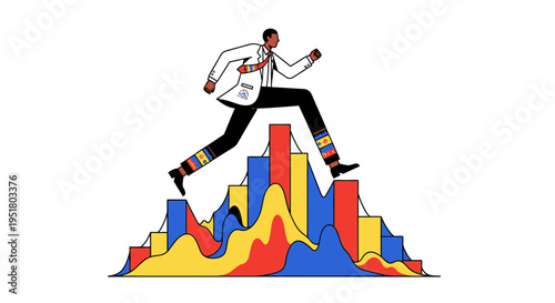 Dynamic Black business leader scaling data analytics and growth metrics for strategic market expansion