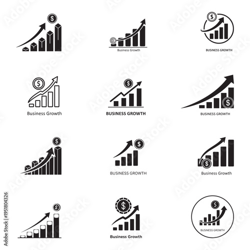 Set of black vector icons for web design travel business and tourism