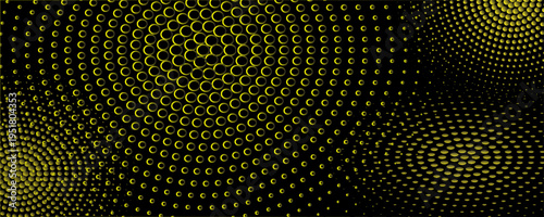 Dome-shaped protrusion part seine by stretching mesh for the illusion three-dimensional deformation of the surface. Screen media video trippy. Mesh LCD display. Scale size different hole space