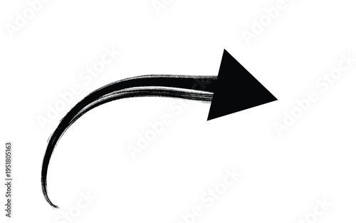 Black arrow pointing right with brush stroke