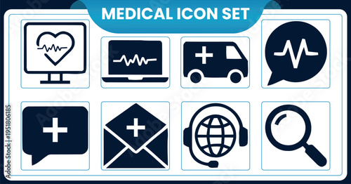 Medical icon set for healthcare and medical applicationsMedical icon set for healthcare and medical applications