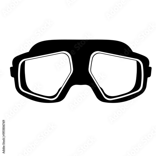diving mask, snorkeling, scuba diving, Silhouette symbol of underwater ,  swimming goggles, UV Protected Goggles