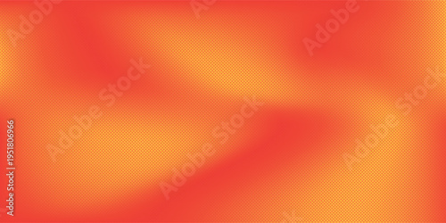 Abstract halftone gradient in fiery tones, red and orange colors with soft wave-like transitions and dot texture.