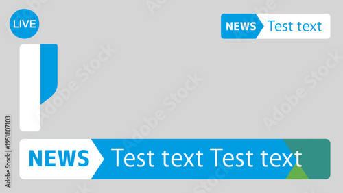 ニュース番組用テロップフレーム　ライブ放送グラフィックテンプレート