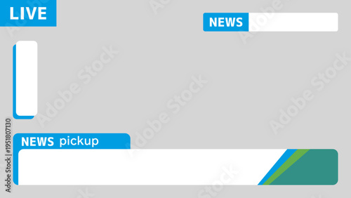 ニュース番組用テロップフレーム　ライブ放送グラフィックテンプレート