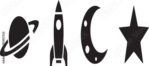 Celestial Space Body Silhouettes