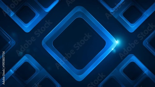 Abstract glowing blue geometric shapes seamless loop background