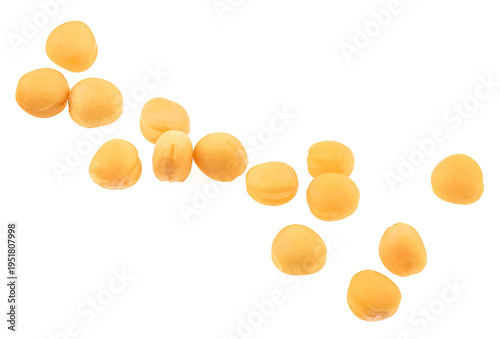 Seeds of yellow mustard isolated on a white background, macro. Sinapis alba.