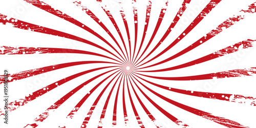 Vintage Japan Red Rising Sun, Sun Ray - Vintage Red Rising Sun Background. Vector illustration of a Rising Sun background with a grunge texture.